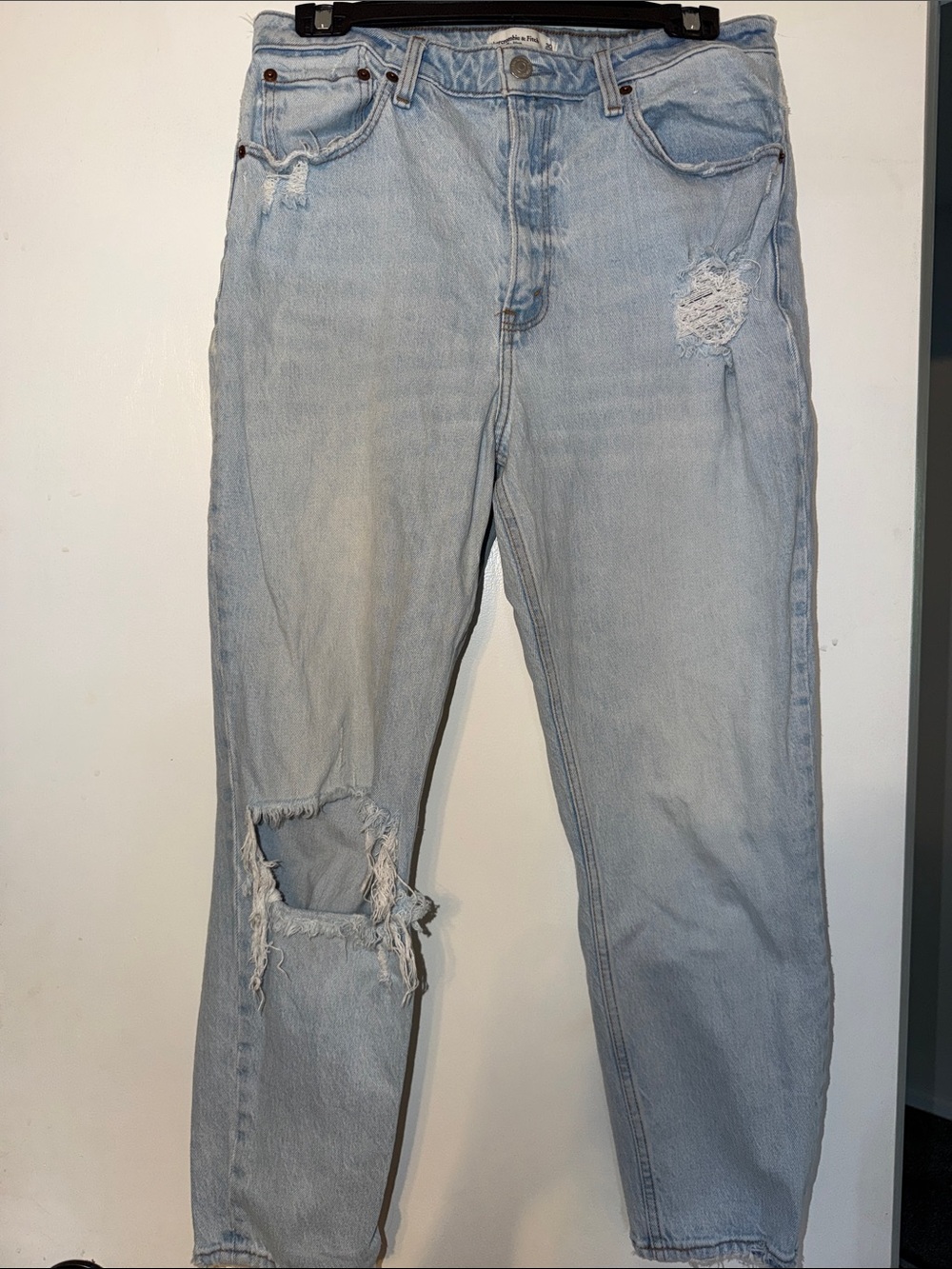 Abercrombie The Mom High Rise Distressed Jeans Size 30/ 10 Curve Love